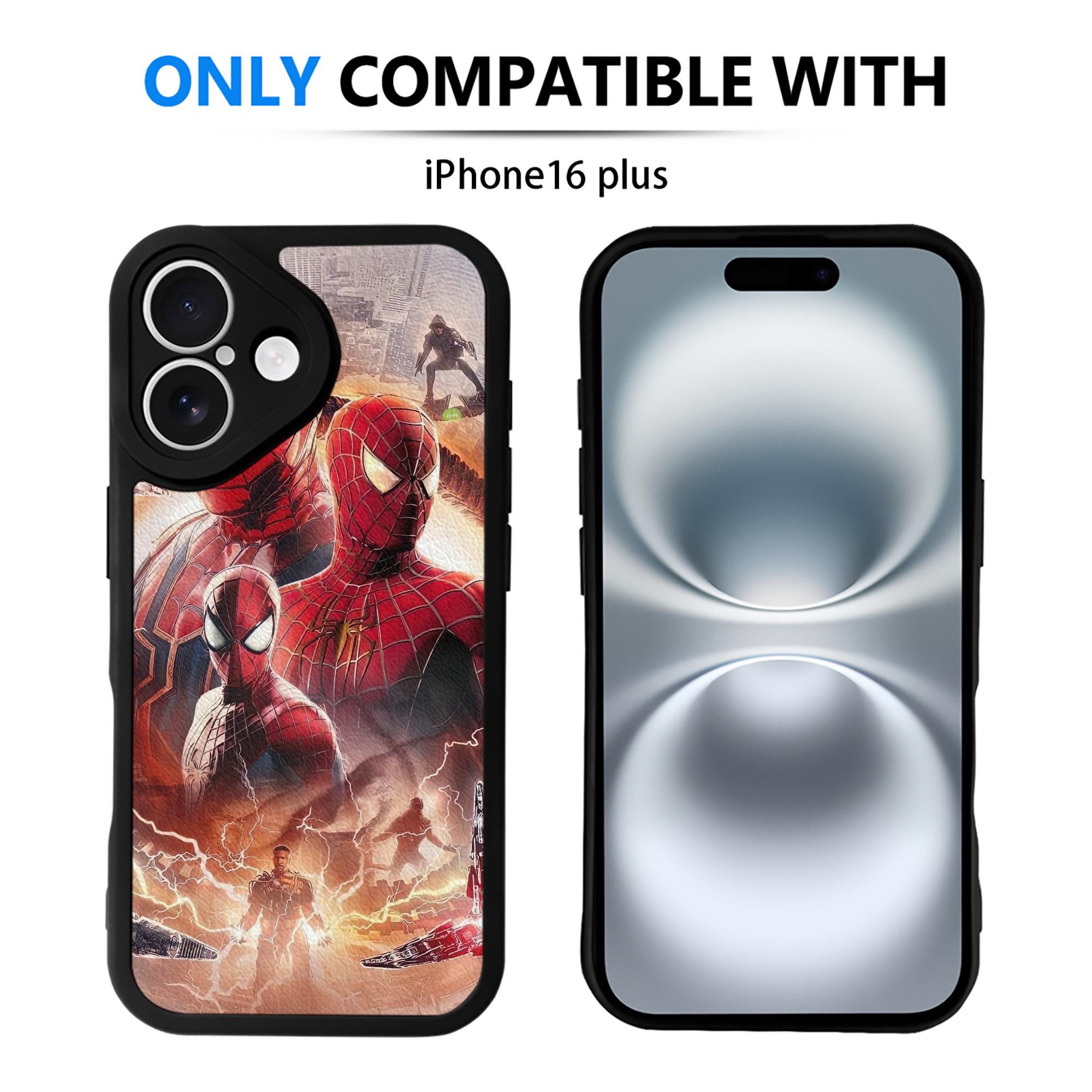 （画像用） Spider Man スパイダーマン 【iPhone 16シリーズ対応】シリコンスマホケース（レザー調） 材質：シリコン